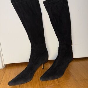 Jimmy Choo Vintage Black Suede Heeled Boots
